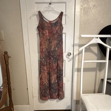 Wet Seal Multicolor Floral Sleeveless Scoop Neck Midi Slip Dress Zip Size 1