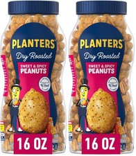 Planters Sweet and Spicy Peanuts, Party Snacks, 16 Ounce Pack of 2