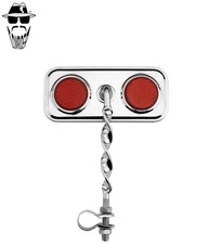 1x ORIGINAL LOWRIDER Rectangle Bike Mirror Single Flat Twisted Red Reflectors.