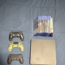 Sony PlayStation 4 Slim Console with Controllers, Games, HDMI & USB Connectivity