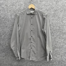 Calvin Klein Men's Performance Non-Iron Dress Shirt, Slim Fit, Gray, 15.5 34/35