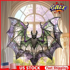 Contemporary Acrylic Bat Suncatcher Halloween Decor Home Wall Art Wreath ET