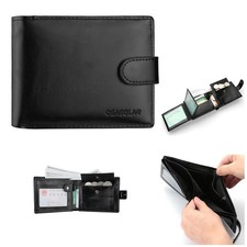 Men's Wallet Large Capacity Multi-Function Short Wallet Zippet Coin ID Holder