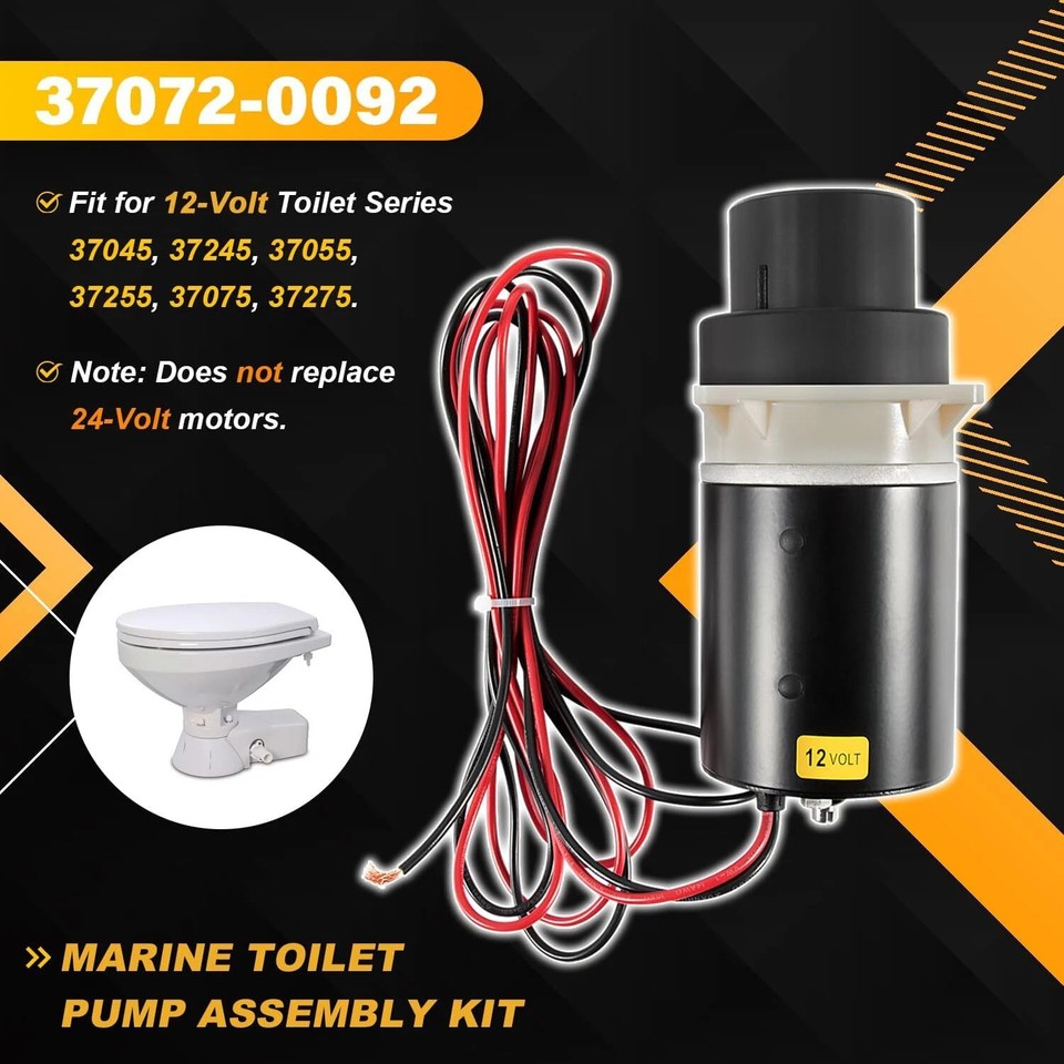 Tbest RV Toiletmotorpomp 37072‑0092 Efficiënt voor Jabsco 37045 3