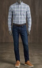 TOMMY HILFIGER MEN'S BUTTON UP SHIRT SIZE:17.5 32-33 SLIM FIT NON IRON