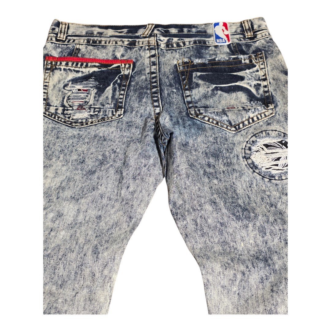 NBA Heritage America UNK Patchwork Distressed Jea… - image 5