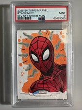 Marketplace image: 2025 Topps Chrome Marvel Studios Spider-Man Ryan Finley Sketch #1/1 PSA 9