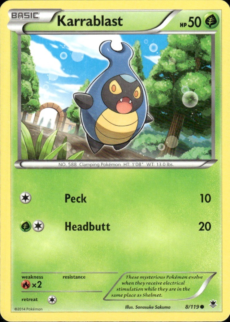 Karrablast 8/119 Common Phantom Forces Pokemon Lightly Played