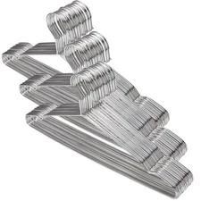 50 Pcs Wire Coat Hangers Stainless Steel Heavy Duty Metal Clothes Suit Hanger