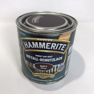 1x Hammerite Metal Protective Paint, 250ml, Matt, Brown