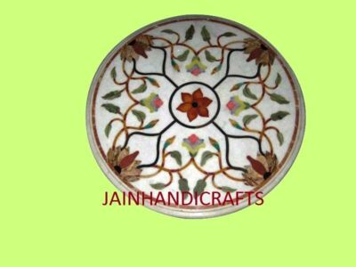 12'' White Marble Table Top Coffee Center Room Decor Inlay Lapis pietra dura