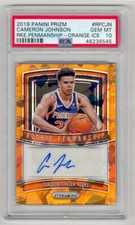 CAMERON JOHNSON 2019-20 PRIZM ROOKIE PENMANSHIP ORANGE ICE AUTO PSA 10 GEM MINT 