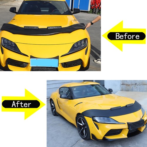 Black Car Hood Bonnet Mask Bra Cover Protector For Toyota Supra 2019-22 Lether - Picture 17 of 18
