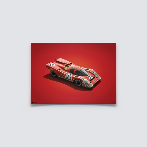 AWESOME PORSCHE 917 - SALZBURG - 24H LE MANS 1970 - COLORS OF SPEED POSTER - Picture 2 of 3