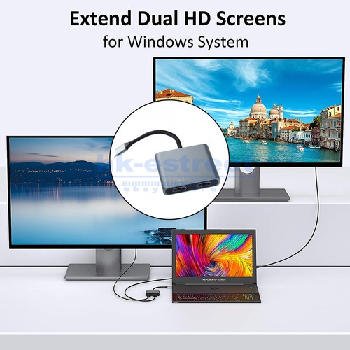 HERETOM USB-C to Dual 4k HDMI Adapter Type C to HDMI Computer peripheral devices - Picture 7 of 12