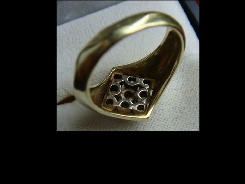 Damen Brillantring in Rautenform mit 9 Diamanten ca. 0,72 Karat, 585er Gelbgold - Bild 6 von 7