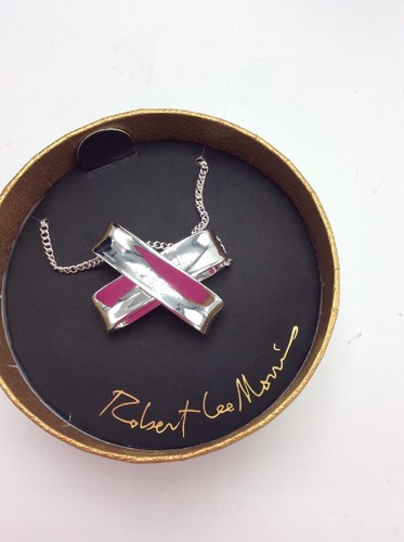 Collana con ciondolo X scultura tono argento ROBERT LEE MORRIS SOHO RL6 $42 - Foto 6 di 7