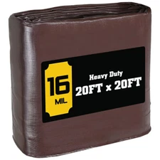 20x20' 16Mil Heavy Duty Poly Tarp Waterproof Canopy Cover Tarpaulin Tent Shelter