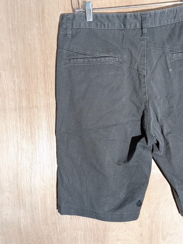 volcom chino shorts mens size 34 stretch flat front slash pocket gray - Picture 8 of 12
