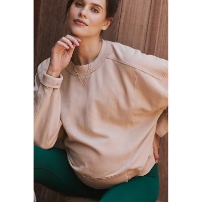 NWT FP MOVEMENT X HATCH DESERT SAND INTERCEPT MATERNITY PULLOVER LARGE L