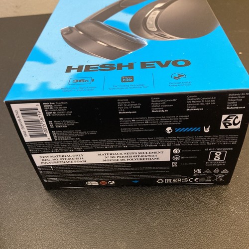 Skullcandy Hesh Evo S6HVW True Black Wireless Bluetooth Over Ear Headphones - Picture 3 of 6