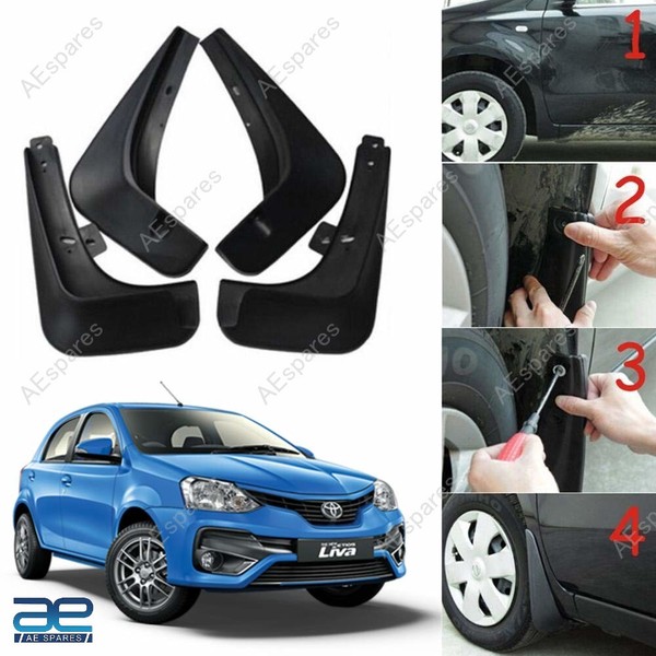 SchmutzfäNger Set Von 4 Kompatibel Mit Toyota Etios Liva 2011 - 2016 Aes-image