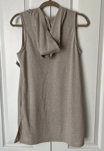 Nuevo Vestido Pullover Túnica Tresics Beach Beige Con Capucha Sin Mangas Mediano B7 - Imagen 5 de 7