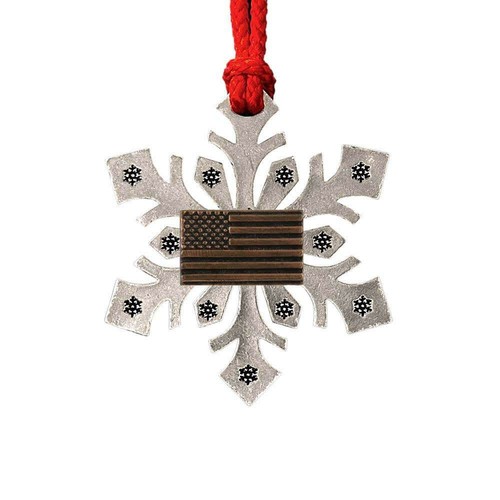 Adornos de árbol de Navidad patrióticos adornos de metal con bandera estadounidense, hechos en EE. UU. - Imagen 2 de 13