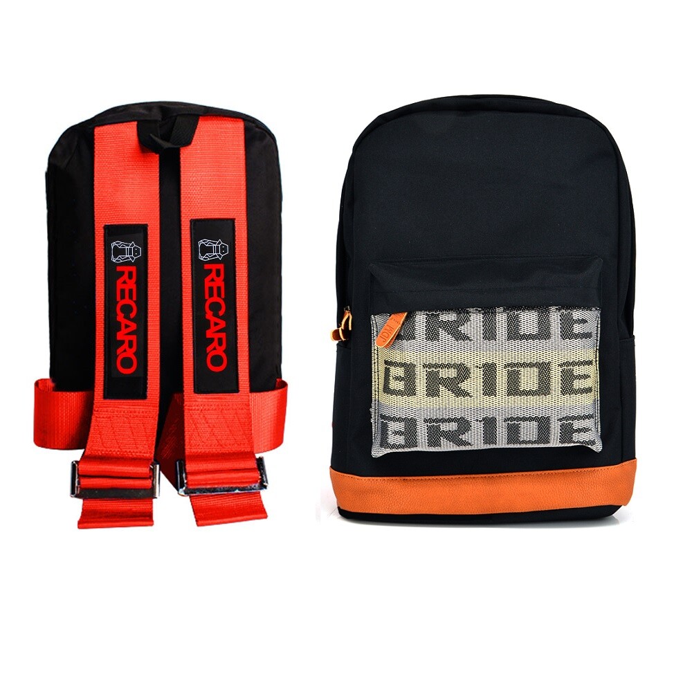 JDM BRIDE RECARO BACKPACK RED RACING HARNESS ADJUSTABLE SHOULDER