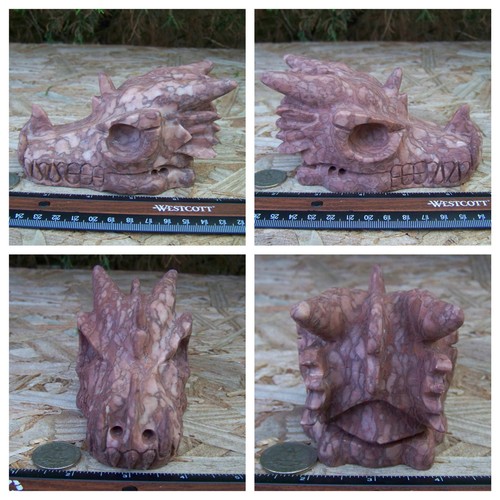 Huge 5.4" 3D Art (Man-made) Dragon Head Skull 1.5lb 669g Big Sculpture Display - Picture 11 of 12