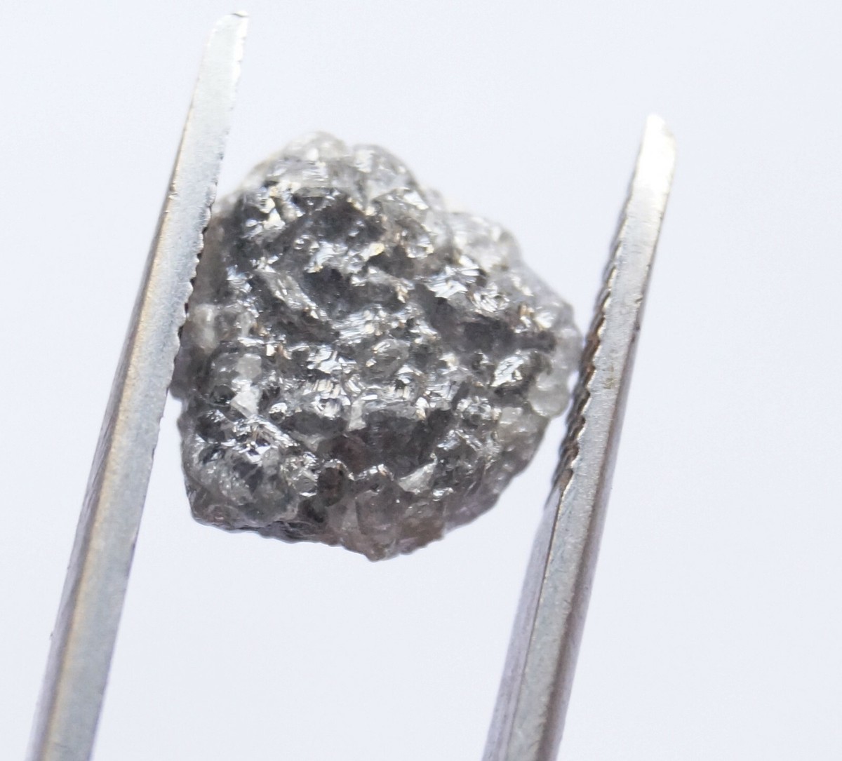 Diamant Brut Naturel Couleur Gris Argent - 11.0 Mm, 3.08 Carats, Clarté I3 - Inde - Bijouterie/Collection