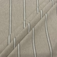 Columbia Stripe Grey Fabric Linen Two Tone Cotton Curtains Cushions Upholstery