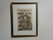 Orig.(1699) Kupferstich mit Holzrahmen und Glas, Drucker