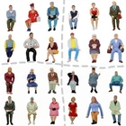 24pcs G scale Sitting Figures 1:22.5 1:25 Seated Painted People Different Poses