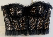 Black Mesh and Lace Corset Top