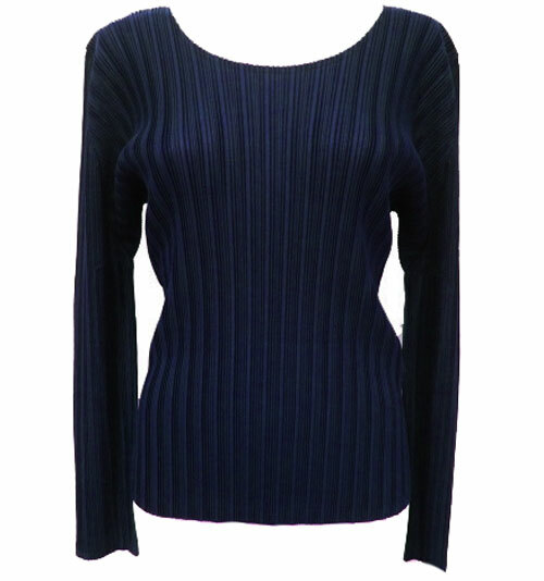 シャツ+ブラウス(長袖+七分) PLEATS PLEASE ISSEY MIYAKE - PLEATS PLEASE RIB PLEATS OCTOBER BLUE ISSEY MIYAKE Pleats Please Rib Pleats Top sz3 | eBay