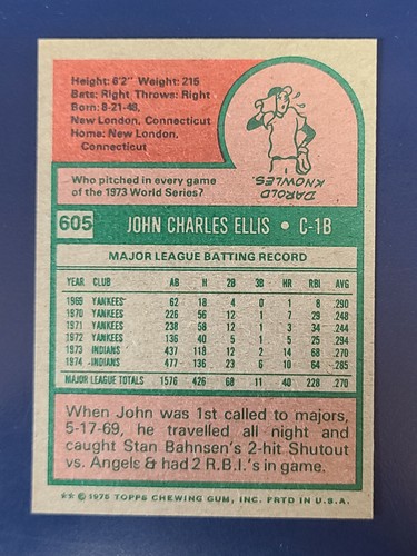 Tarjetas de béisbol Topps 1975 completan tu conjunto que elijas elegir cada una #440 - 660 - Imagen 212 de 262