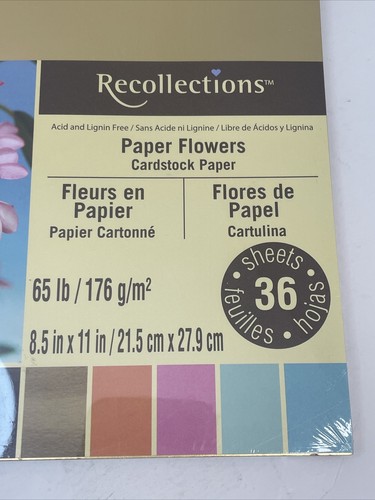 Recollections Paper Flowers 65 lb Cardstock Paper 36 Sheets - Picture 2 of 5