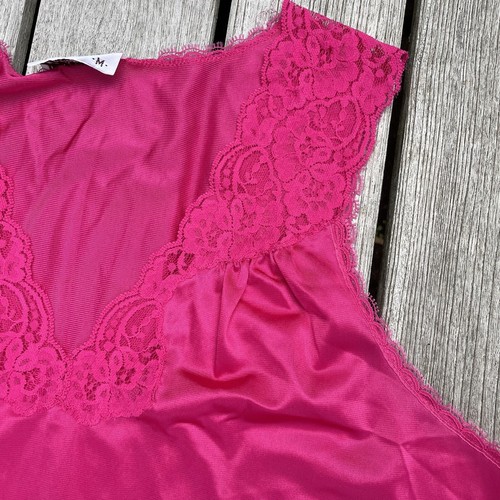 Vanity Fair Womens Gown Dress Size M Pink Sleeveless Satin Lace Trim Slip Vtg - Picture 5 of 7