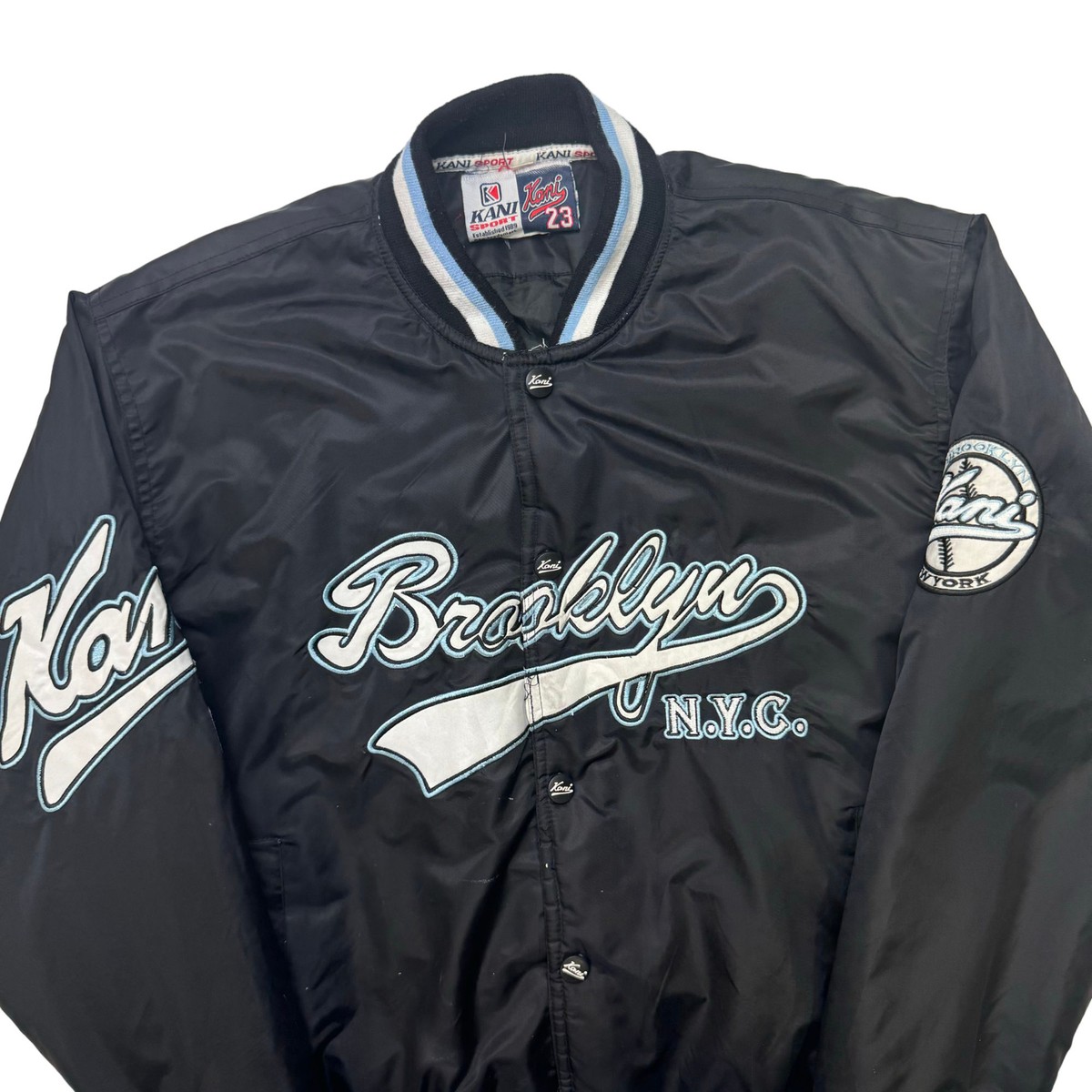 ジャケット・アウター 90s Brooklyn Head Hunters MOUNTAIN JKT Karl Kani jacket, Brooklyn, blue, vintage Kani bomber, 90s hip hop