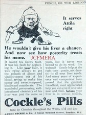 'COCKLE'S PILLS' WW1 Medical Chemist Advert #4 : Original 1915 Print