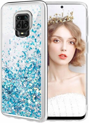 FÜR XIAOMI REDMI NOTE 9S - LIQUID SPARKLE Glänzend Flüssig Back Case Hülle BLAU