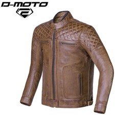 Vintage Leather Motorbike Motorcycle Jacket Cafe Racer Touring Jacket Genuine CE