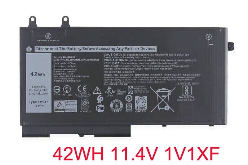 New 3-Cell 42Wh 11.4V Battery 1V1XF for Dell Latitude 5410 P98G007