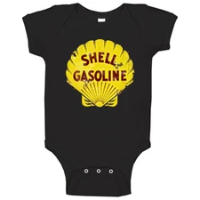 Shell Gasoline Distressed Worn Baby One Piece