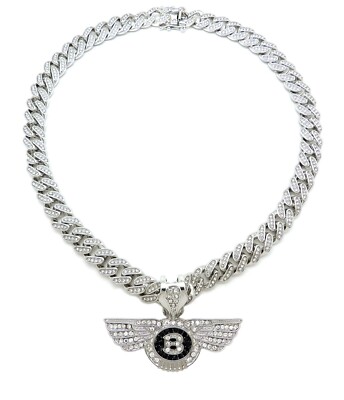 ICE BLING WINGS PIECE WITH 12mm 20'' ICE BLING MIAMI CUBAN CHAIN