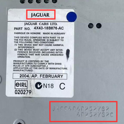 UNLOCK CODE JA Serial FÜR JAGUAR X Type S Type XJ XE XF XK8 RADIO CODE PIN CODE