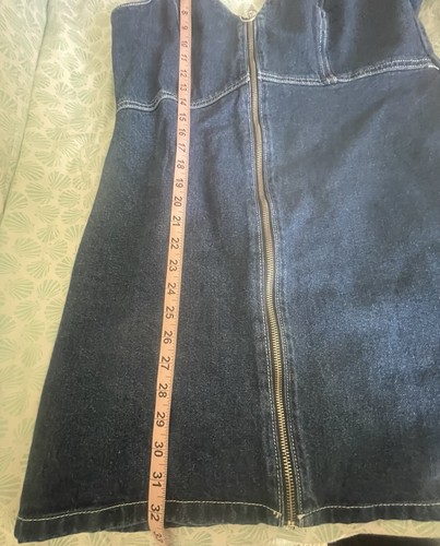 Topshop Front Zip denim dress 10 - Picture 4 of 6