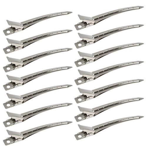 24 Packs Duck Bill Clips 3.5 Inches Rustproof Metal Alligator Curl Clips with...