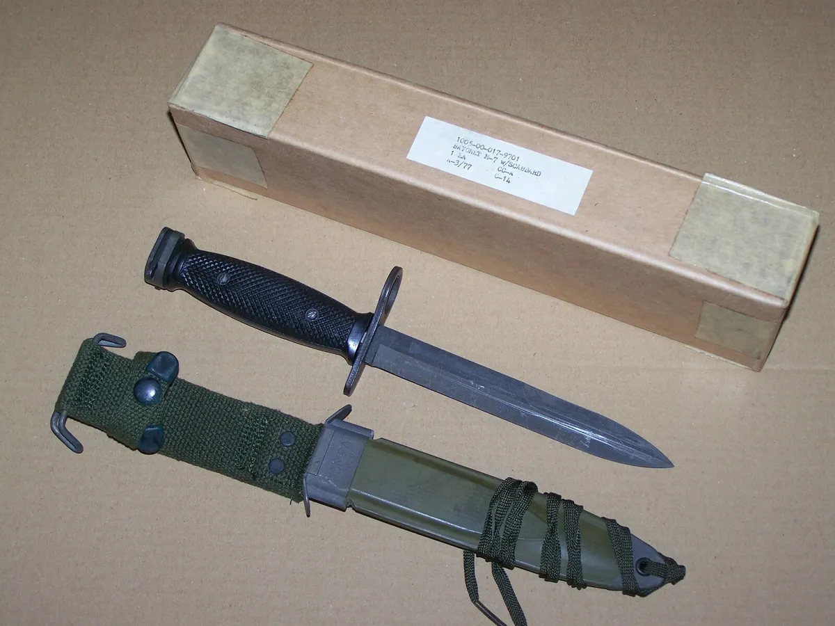 Birsppy Fonerange M7 Bayonet Knife/US Scabbard, Vietnam Era